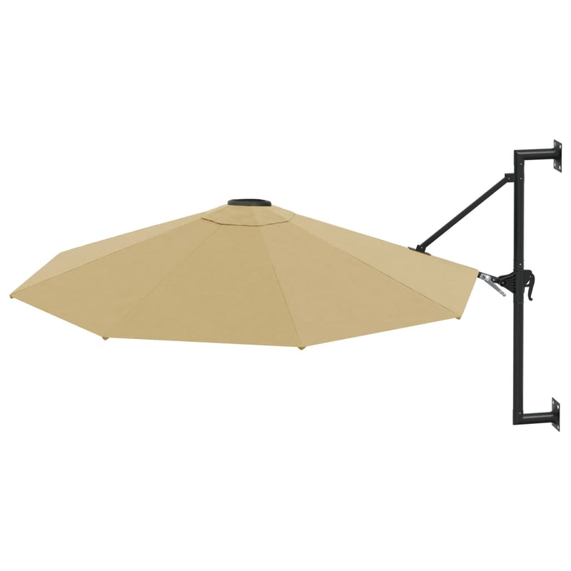 vidaXL Wall-Mounted Garden Parasol with Metal Pole 300 cm Anthracite