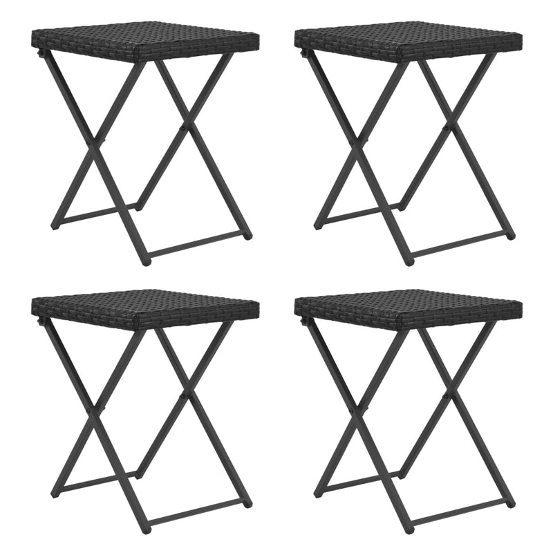 vidaXL 5 Piece Folding Outdoor Dining Set Poly Rattan Black