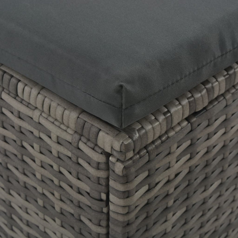 vidaXL 2-Person Sun Lounger with Canopy Poly Rattan Grey