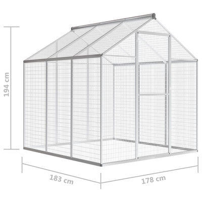 vidaXL Outdoor Aviary Aluminium 183x178x194 cm