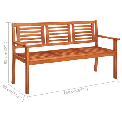vidaXL 2-Seater Garden Bench 120 cm Solid Eucalyptus Wood
