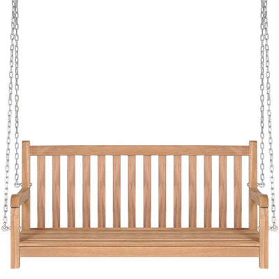 vidaXL Swing Bench Solid Teak 120x60x57.5 cm Brown