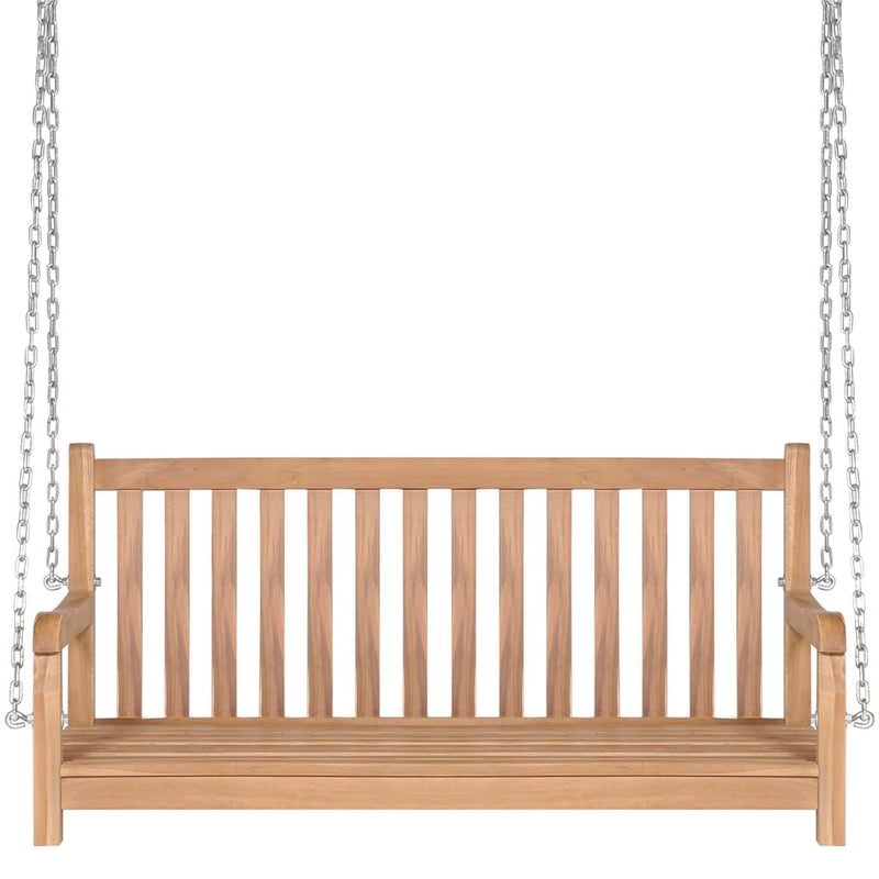 vidaXL Swing Bench Solid Teak 120x60x57.5 cm Brown