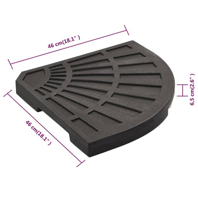 vidaXL Umbrella Weight Plate Black Fan-shaped 20 kg
