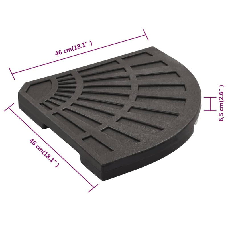 vidaXL Umbrella Weight Plate Black Fan-shaped 20 kg