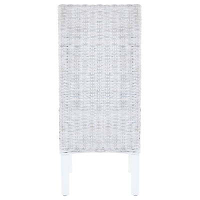 vidaXL Dining Chairs 4 pcs Light Brown Kubu Rattan and Mango Wood