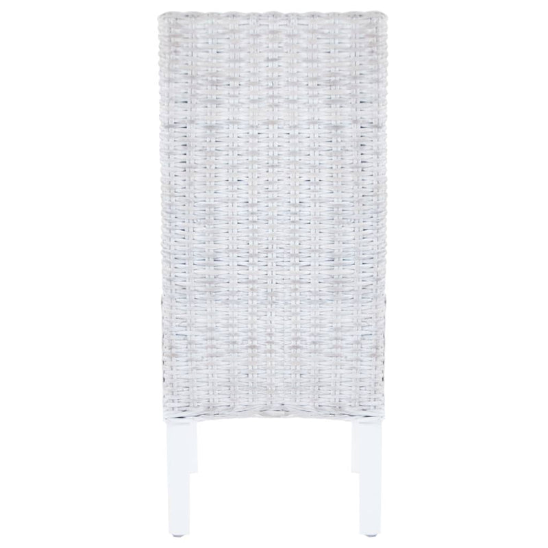 vidaXL Dining Chairs 4 pcs Light Brown Kubu Rattan and Mango Wood