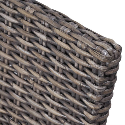 vidaXL Dining Chairs 4 pcs Light Brown Kubu Rattan and Mango Wood