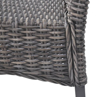 vidaXL Dining Chairs 4 pcs Light Brown Kubu Rattan and Mango Wood