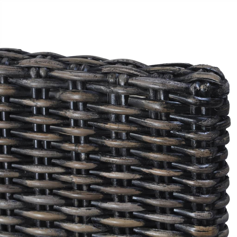 vidaXL Dining Chairs 4 pcs Light Brown Kubu Rattan and Mango Wood