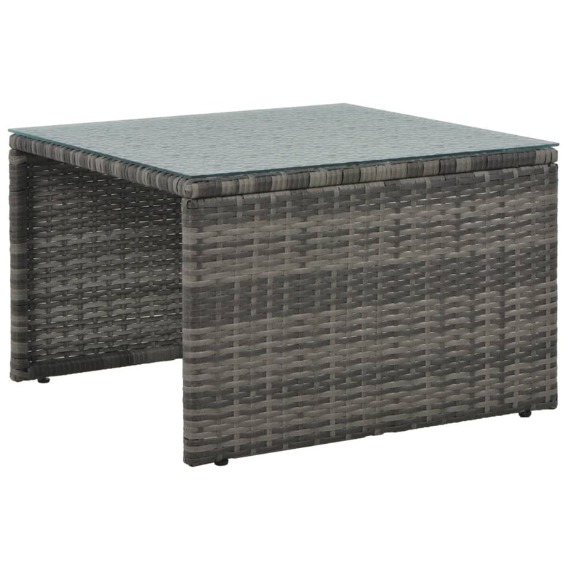 vidaXL 3 Piece Garden Lounge Set with Cushions Poly Rattan Grey