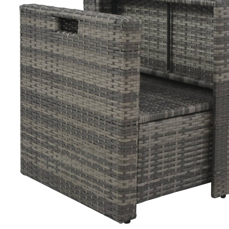 vidaXL 6 Piece Garden Lounge Set with Cushions Poly Rattan Grey