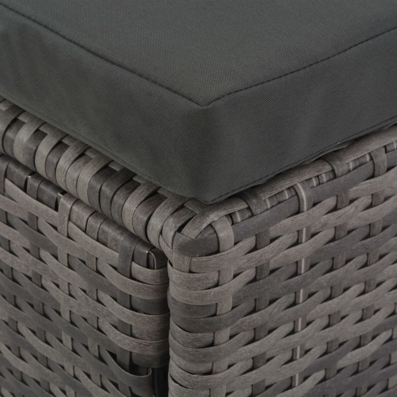vidaXL 4 Piece Garden Lounge Set with Cushions Poly Rattan Grey