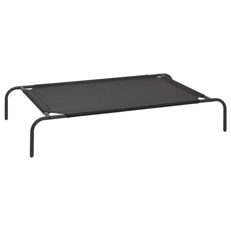 vidaXL Elevated Dog Bed Black S Textilene
