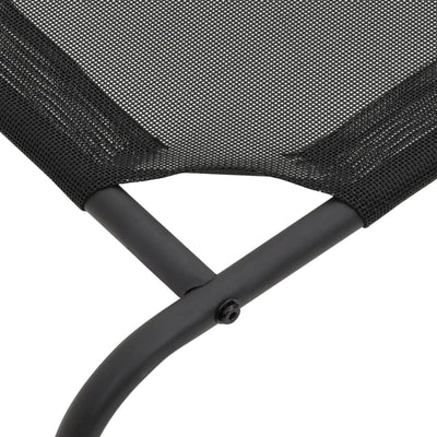 vidaXL Elevated Dog Bed Black S Textilene