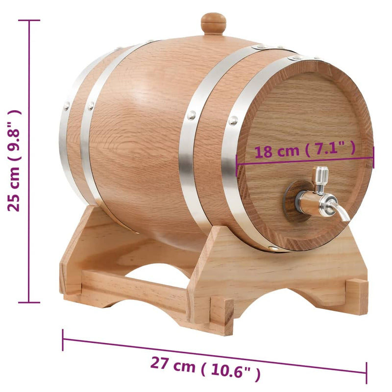 vidaXL Wine Barrel with Tap Solid Pinewood 6 L