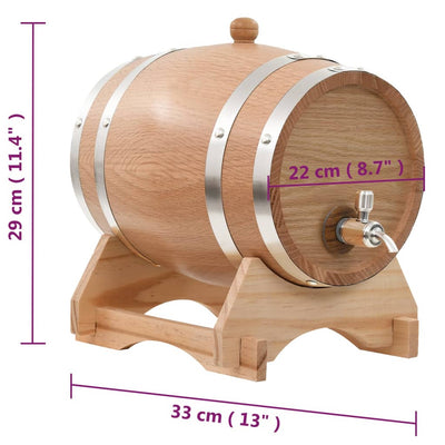vidaXL Wine Barrel with Tap Solid Pinewood 12 L
