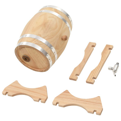 vidaXL Wine Barrel with Tap Solid Pinewood 6 L