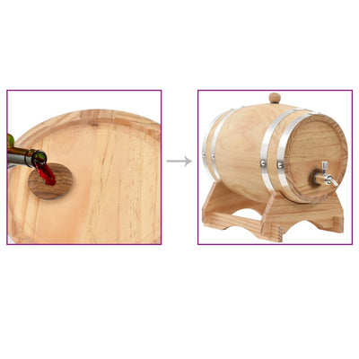 vidaXL Wine Barrel with Tap Solid Pinewood 6 L