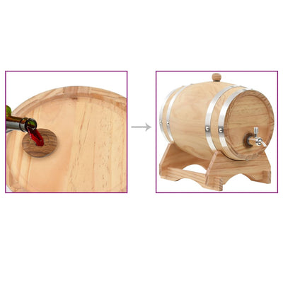 vidaXL Wine Barrel with Tap Solid Pinewood 12 L