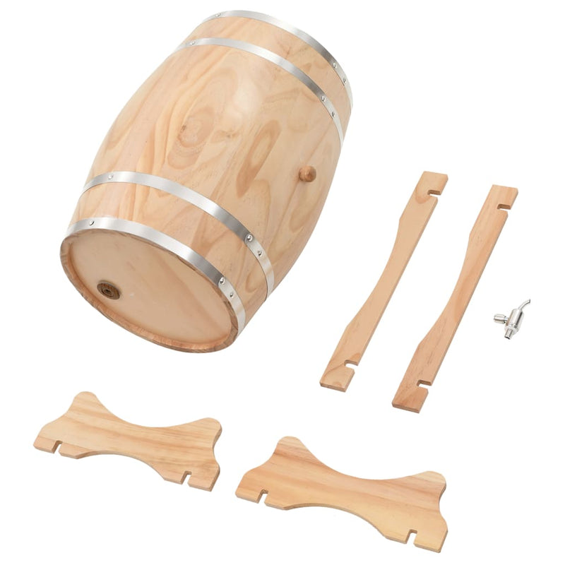 vidaXL Wine Barrel with Tap Solid Pinewood 35 L