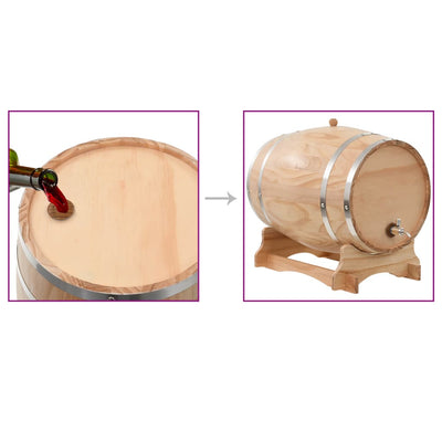 vidaXL Wine Barrel with Tap Solid Pinewood 35 L