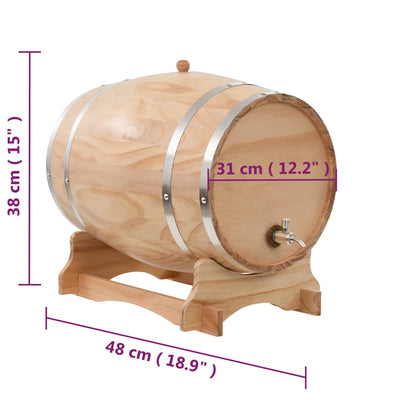 vidaXL Wine Barrel with Tap Solid Pinewood 35 L