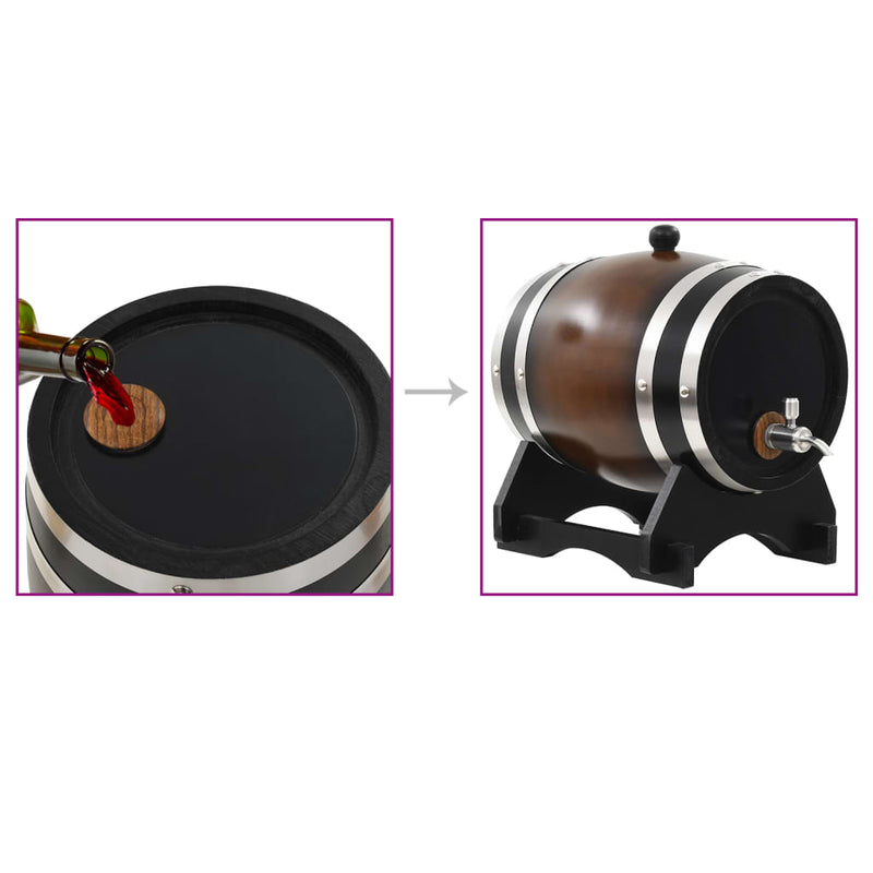 vidaXL Wine Barrel with Tap Solid Pinewood 12 L