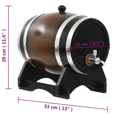 vidaXL Wine Barrel with Tap Solid Pinewood 12 L