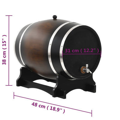 vidaXL Wine Barrel with Tap Solid Pinewood 35 L