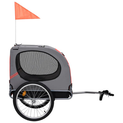 vidaXL Pet Bike Trailer Red and Black