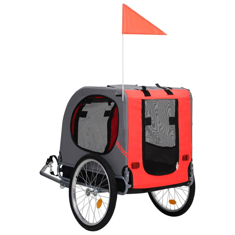 vidaXL Pet Bike Trailer Red and Black