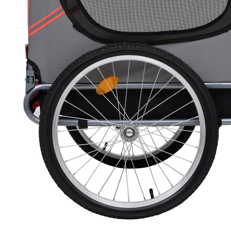 vidaXL Pet Bike Trailer Red and Black