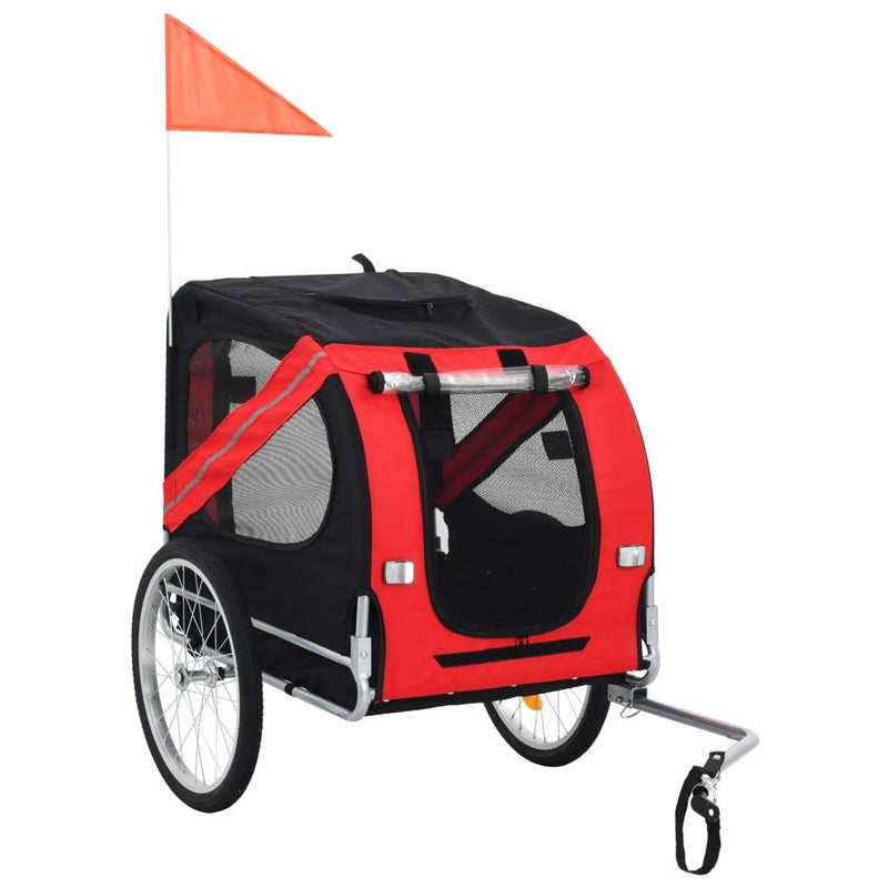 vidaXL Pet Bike Trailer Red and Black
