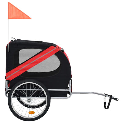 vidaXL Pet Bike Trailer Red and Black