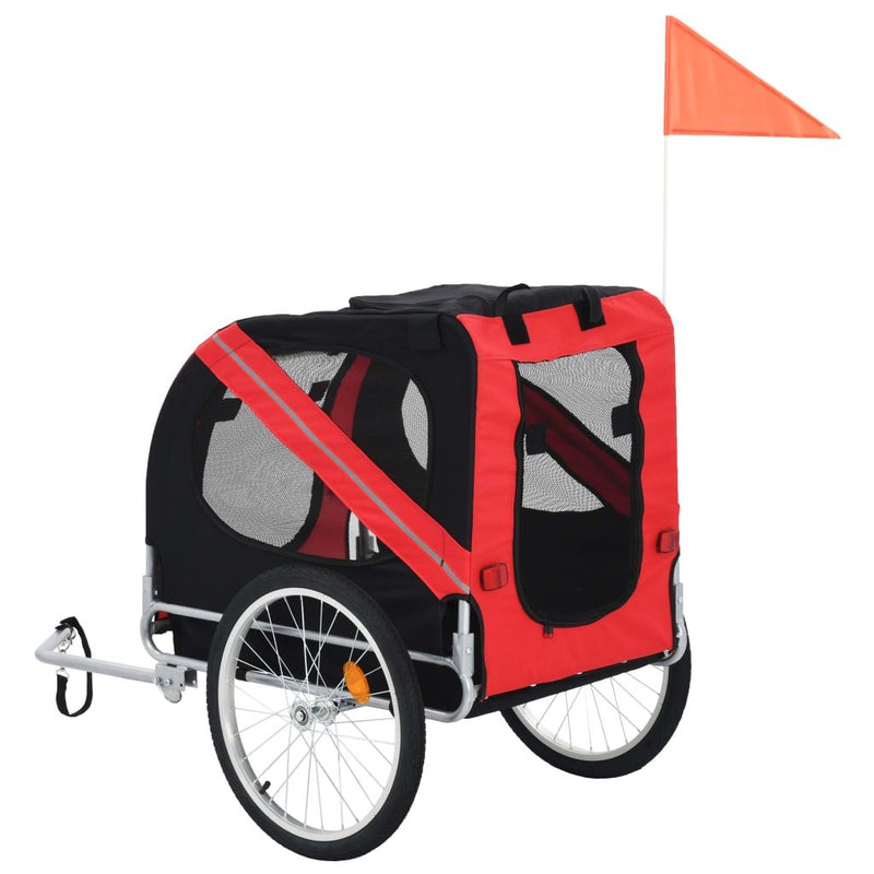 vidaXL Pet Bike Trailer Red and Black