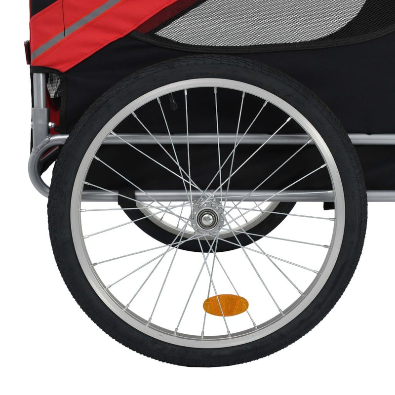 vidaXL Pet Bike Trailer Red and Black