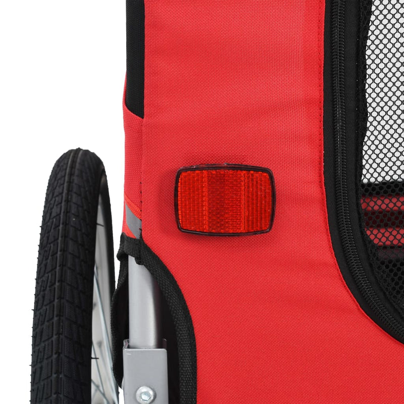 vidaXL Pet Bike Trailer Red and Black