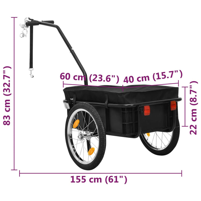 vidaXL Bike Trailer/Hand Wagon 155x60x83 cm Steel Blue