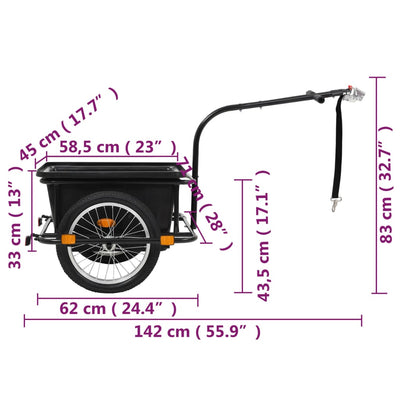 vidaXL Bike Trailer Black 50 L