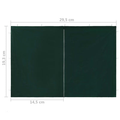 vidaXL Party Tent Doors 2 pcs with Zipper Green