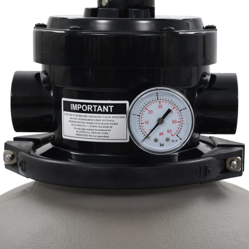 vidaXL Pool Sand Filter with 4 Position Valve Grey 350 mm