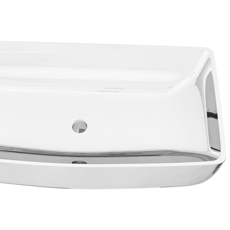 vidaXL Wash Basin 71x38x13.5 cm Ceramic Silver