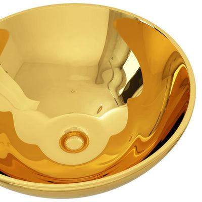 vidaXL Wash Basin 32.5x14 cm Ceramic Gold