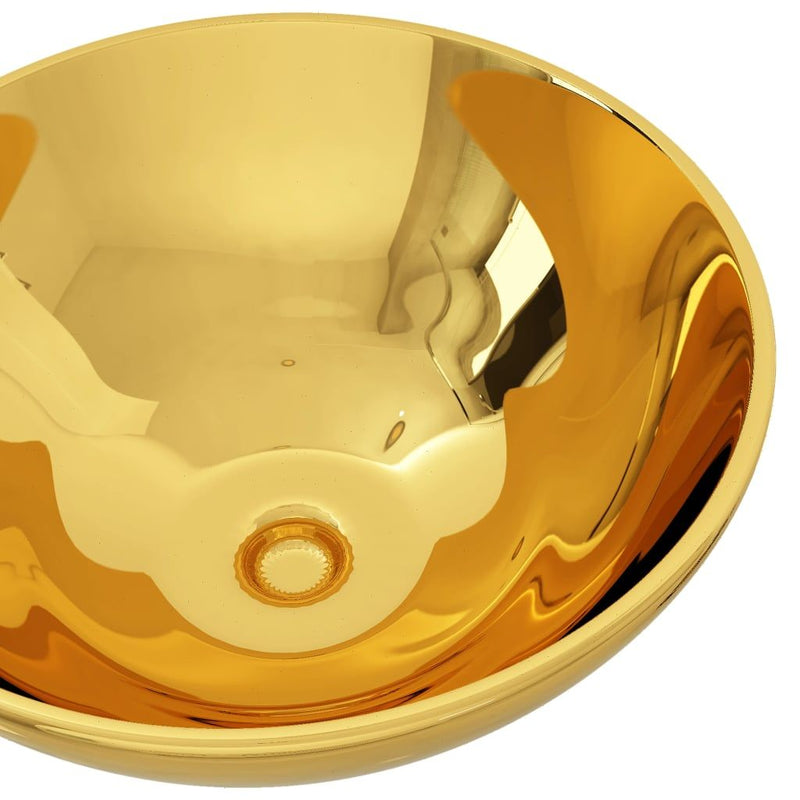 vidaXL Wash Basin 32.5x14 cm Ceramic Gold