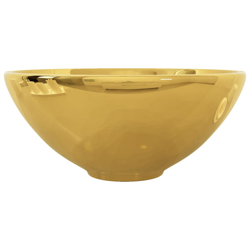vidaXL Wash Basin 32.5x14 cm Ceramic Gold