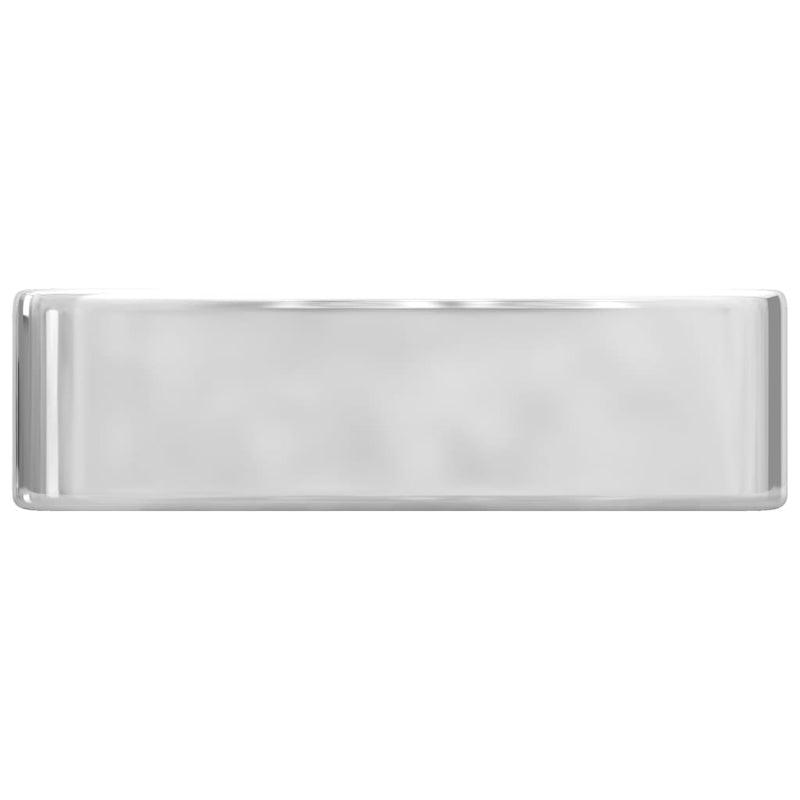 vidaXL Wash Basin with Faucet Hole 38x30x11.5 cm Ceramic Silver