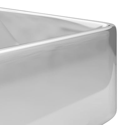 vidaXL Wash Basin with Faucet Hole 38x30x11.5 cm Ceramic Silver