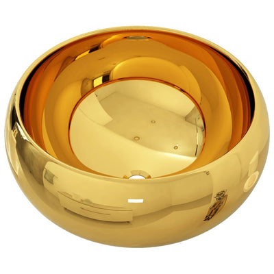 vidaXL Wash Basin 40x15 cm Ceramic Gold