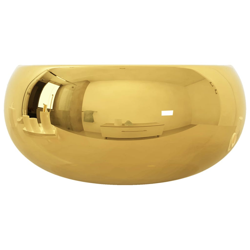 vidaXL Wash Basin 40x15 cm Ceramic Gold